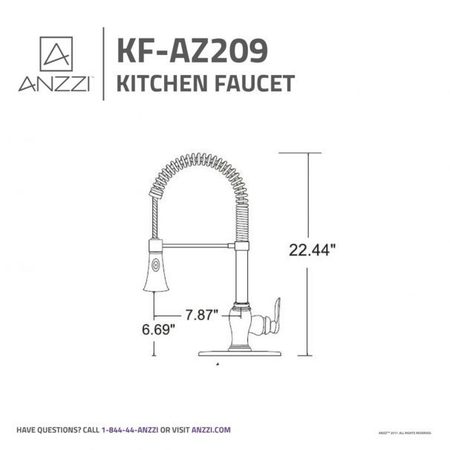 Anzzi Bastion Single Handle Standard Kitchen Faucet in Brushed Nickel KF-AZ209BN